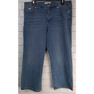 Nine West Chrystie Capri Jeans Women's Size 12 Mid Rise Light Wash Denim Stretch